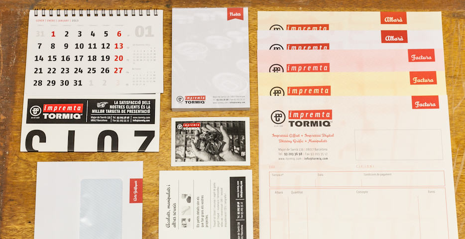 ©Tormiq imprenta Barcelona, carta, sobre, tarjeta, Oficina