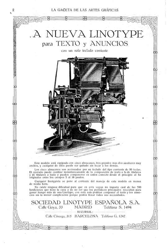 La Gaceta de las artes gráficas del libro y de la industria del papel.
Impremta, Barcelona. Tormiq.