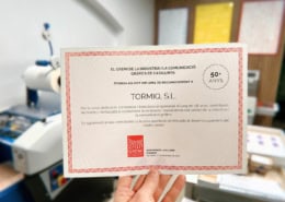 Diploma reconocimiento trayectoria Tormiq imprenta en Barcelona